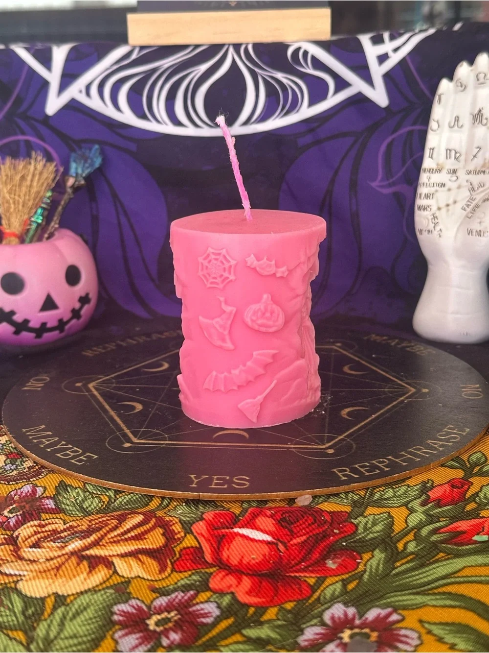 Pink Storybook Witch Candle